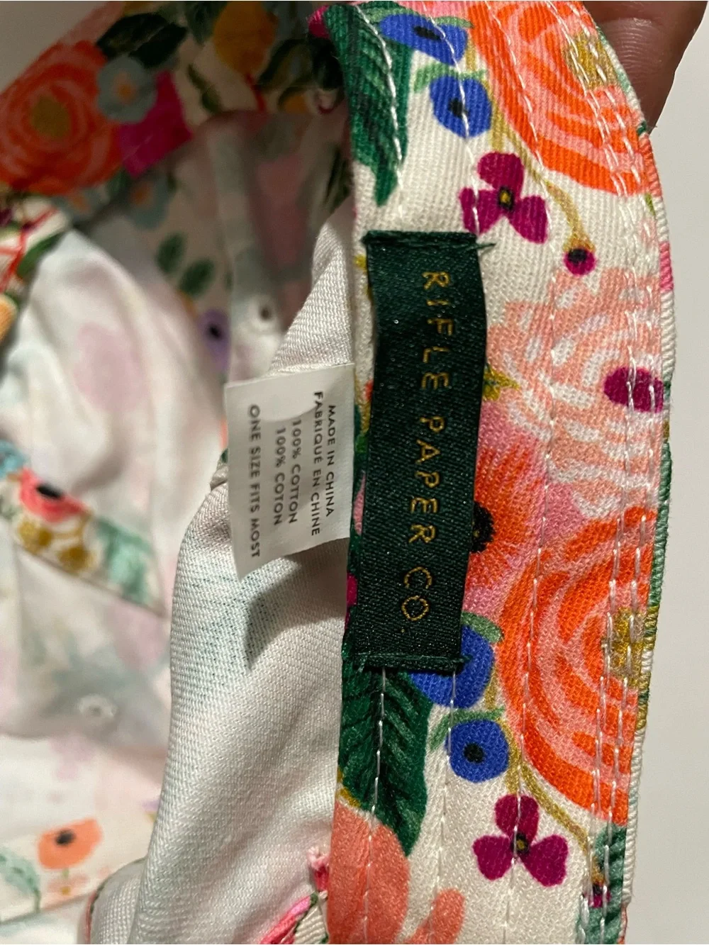 RIFLE PAPER CO Floral Print 100% Cotton baseball cap